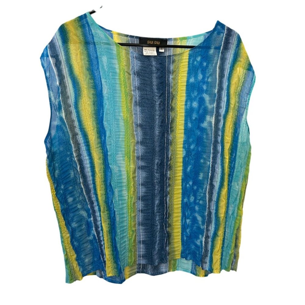 Bala Bala Sleeveless Multicolor Lightweight Striped Top Sz Large